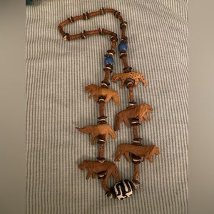 Wooden Carved Animal Necklace